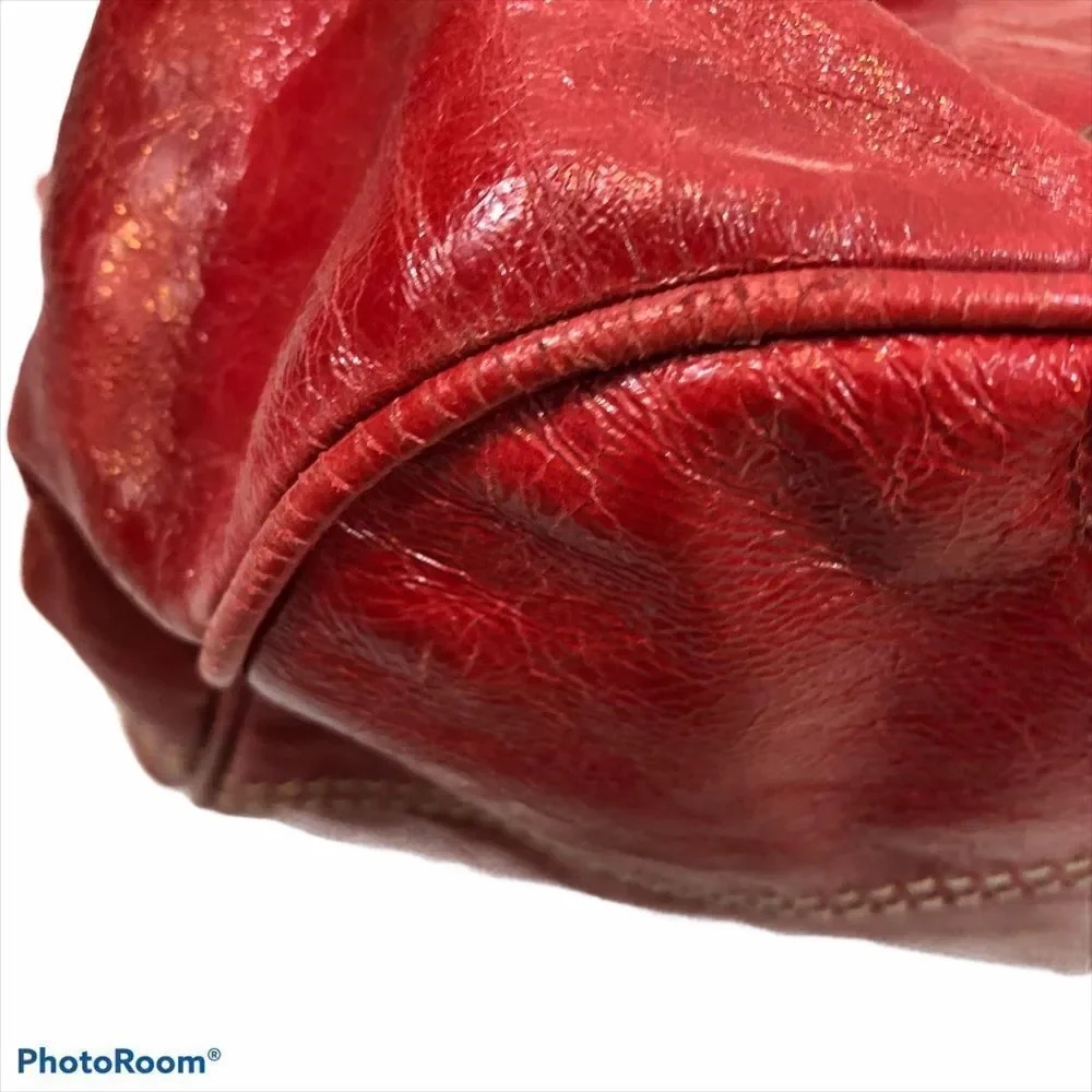 Abro Large Red Leather Italian Made Bag‎ Purse Tote